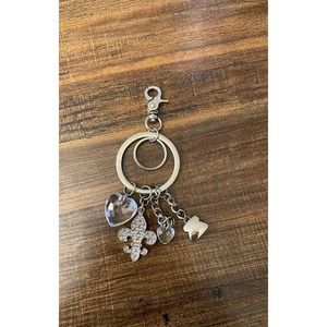 Kathy Van Zeeland Tiered Hearts Keychain Fob Clip Ornate Purse Chain Charm